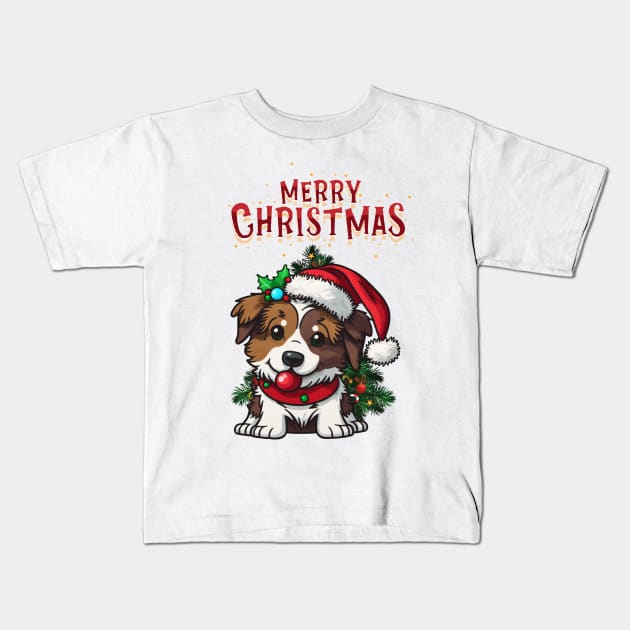 Merry Christmas Pup ❤️ 🐶 Kids T-Shirt by Bro Aesthetics